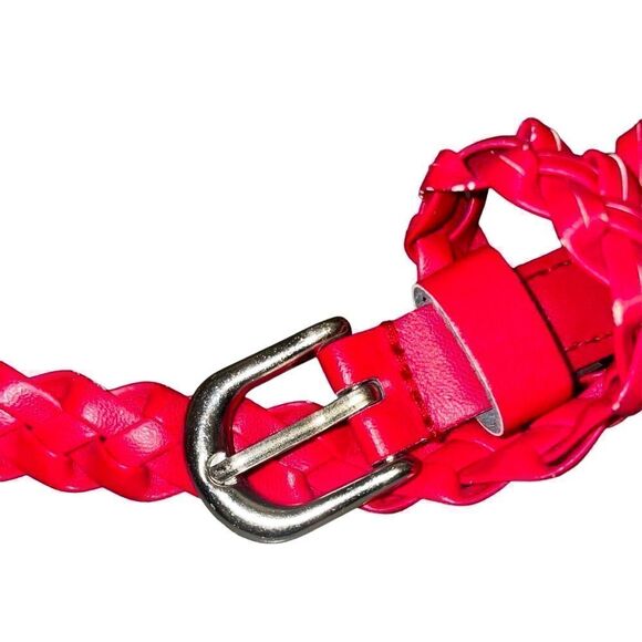 Skinny Woven Extra Long Red Belt - Picture 7 of 9